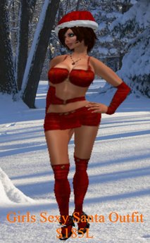 Second Life Marketplace - Girls Sexy Santa Outfit